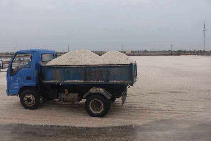 Salt transporting truck